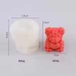 Love Rose Bear Silicone Mold Creative Valentines Day DIY Chocolate Candy Mold Kitchen Cake Decor Tool Candle Handmade Soap Mould - Image 2