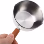 10oz Stainless Steel Pot with Wooden Handle - Dishwasher Safe for Cooking, Candle Wax Melting & DIY Crafts - Image 2