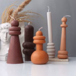 3D Tall Geometry Cylindrical Pillar Candle Molds Ribbed Aesthetic Twist Silicone Mould Abstract Decora Mold Gifts Craft Home De