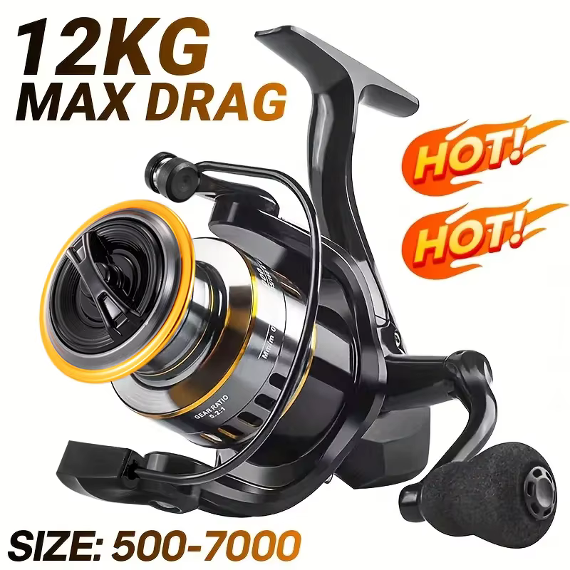 Sb8ccf0c92a324c979bdac0633237d85aD Rooblinos HE Spinning Reels Ultralight Metal 5.2:1 Gear Ratio 1000-7000 Saltwater Or Freshwater Big Max Drag Fishing Reels - Image 1