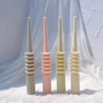 24CM Tall Taper Candle Mold Pillar Swirl Spiral Dinner Candle Silicone Molds Roman Column Cylindrical Twirl Soy Wax Mould