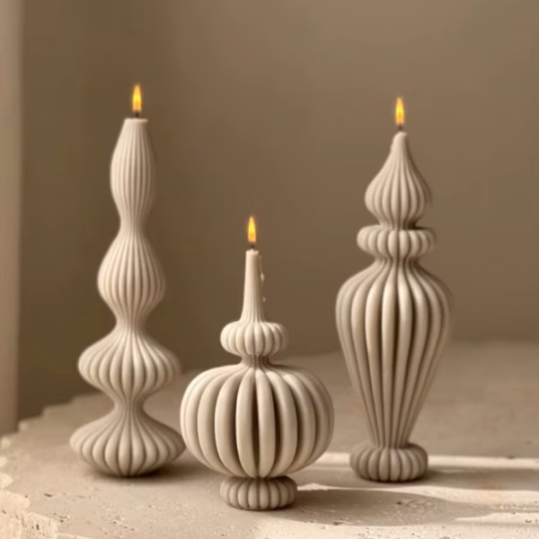 8-36cm Large Vase shaped candle silicone mold Striped Roman column candle silicone mold table lamp shaped resin mold Gypsum mold