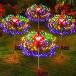Outdoor LED Solar Firework Lights Garden Decoration Fairy Lights Waterproof Dandelion Lawn Lamp for Garden Landscape Lawn Decor