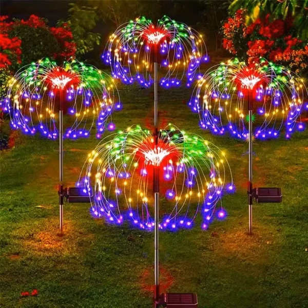 Outdoor LED Solar Firework Lights Garden Decoration Fairy Lights Waterproof Dandelion Lawn Lamp for Garden Landscape Lawn Decor