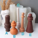 3D Tall Geometry Cylindrical Pillar Candle Molds Ribbed Aesthetic Twist Silicone Mould Abstract Decora Mold Gifts Craft Home De - Image 3