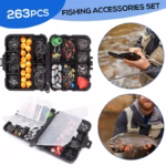 263pcs Outdoor Fishing Accessories Set With Tackle Box Including Plier Jig Hooks Sinker Weight Swivels Snaps Sinker Slides Kit - Image 2