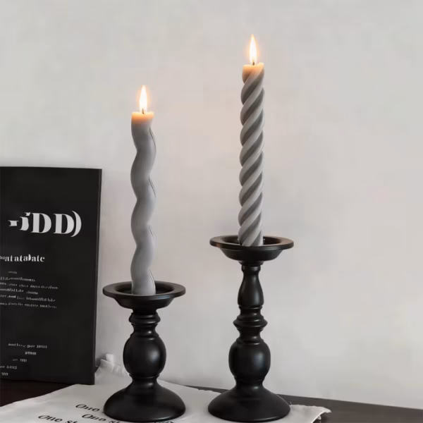 New DIY Long Rod Silicone Candle Mold Handmade Aroma Candle Geometric Stripes Twist Spiral Long Pole Daily Candle Making Supplie