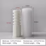 Striped Cylinder Aroma Candle Silicone Mold DIY Pillar Plaster Resin Ornaments Mould Handmade Soy Wax Candles Making Supplies - Image 2