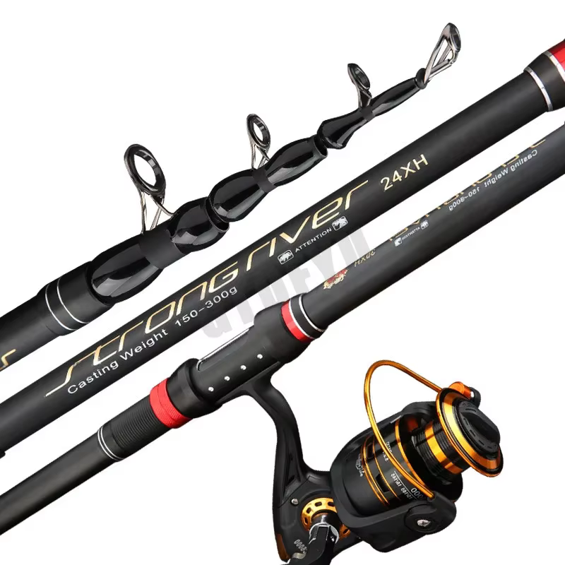 Sf27f5ac3bb6e49e98e31c011added76eA Superhard Telescopic Spinning Fishing Rods 1.8M-3.6M Ultra-Light Long Shot Sea Pole Long-Range High Quality Throwing Rod - Image 1