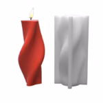 DIY Wave Striped Column Candle Mold Geometric Irregular Wavy Rotating Pillar Candle Silicone Mold Forms for Candle Making - Image 6