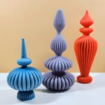 8-36cm Large Vase shaped candle silicone mold Striped Roman column candle silicone mold table lamp shaped resin mold Gypsum mold - Image 5