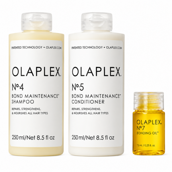 Olaplex Wash and Shine Hair Kit: Nº.4, 5, 7, Shampoo & Conditioner Set | Cleanse, Hydrate, & Control Frizz Up to 72 Hours | Bonding Oil for Shine & Protect | For Coily, Curly, Straight, and Wavy