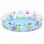 Bestway Deep Dive Inflatable Kids Pool, Sea Theme, 3 Ring Paddling Pool with Underwater Graphics, Easy Inflate Kiddie Outdoor Pool