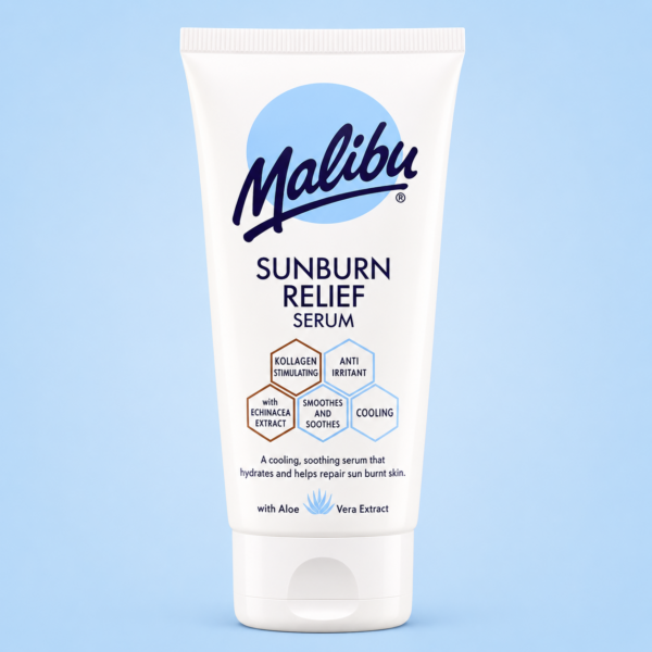 Malibu Sun After Sun Sunburn Relief Serum, Cooling & Soothing Moisturising Serum with Aloe Vera, Vitamin E & Allantoin, Hydrating After Sun Care for...