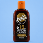 Malibu Sun Dry Oil Shimmer Gel SPF 15, Illuminating Body Oil, Tanning Oil with Shimmer, Lightweight Glow & Water Resistant, 200ml