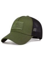 1pc Men's Adjustable Embroidered American Flag Baseball Cap, Sunproof And Casual, Suitable For Spring And Summer Vacations And Travel