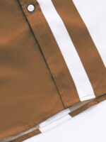 Manfinity Homme Men's Summer Color Blocking Short Sleeve Single-Breasted Shirt And Drawstring Waist Pants Casual Suit (Asymmetrical Cutting) - Image 5