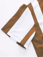 Manfinity Homme Men's Summer Color Blocking Short Sleeve Single-Breasted Shirt And Drawstring Waist Pants Casual Suit (Asymmetrical Cutting) - Image 6