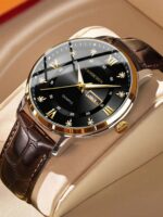 FANSICHEN New Waterproof Luminous Watch, Dual Calendar Men's Quartz Watch With Ultra-Thin Large Dial, Suitable For Daily Wear And Gift For Men