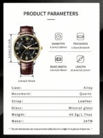 FANSICHEN New Waterproof Luminous Watch, Dual Calendar Men's Quartz Watch With Ultra-Thin Large Dial, Suitable For Daily Wear And Gift For Men - Image 5