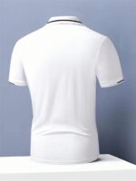 Calvornis Men's Casual Contrast Trim Short Sleeve Polo Shirt, Versatile For Summer, Formal, Ceremony - Image 2