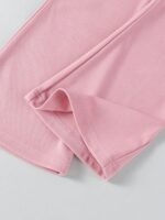 SHEIN Elladie kids 2pcs/Set Girls' Sweet & Cool 3D Bow Decor White Top + Fuchsia Flare Pants Outfit,Fashionable Pink Bows,Summer,School,Back-To-School Stylish Outings - Image 5