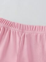 SHEIN Elladie kids 2pcs/Set Girls' Sweet & Cool 3D Bow Decor White Top + Fuchsia Flare Pants Outfit,Fashionable Pink Bows,Summer,School,Back-To-School Stylish Outings - Image 4