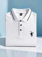 Calvornis Men's Casual Contrast Trim Short Sleeve Polo Shirt, Versatile For Summer, Formal, Ceremony - Image 4
