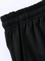Gym Rark 2pcs Men's Printed Short Sleeve Top + Drawstring Waist Long Pants,Black Sports Suit,Summer Athleisure Gym Workout Outfit,Sports & Fitness Clothing Set - Image 3