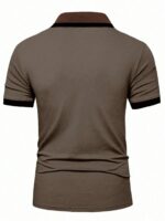 Manfinity Homme Men's Casual Minimalist Contrast Trim Short Sleeve Polo Shirt Cotton - Image 2