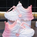 1 Pair Summer 2025 New Kids Sports Mesh Shoes, Breathable White Athletic Sneakers For Big Girls