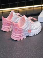 1 Pair Summer 2025 New Kids Sports Mesh Shoes, Breathable White Athletic Sneakers For Big Girls - Image 4