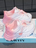 1 Pair Summer 2025 New Kids Sports Mesh Shoes, Breathable White Athletic Sneakers For Big Girls - Image 3