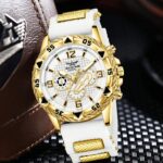 1pc Men's White Silicone Watch Band, Fashion Casual Retro Business Round Dial Quartz Watch, Suitable For Daily Wear Or Holiday Gift