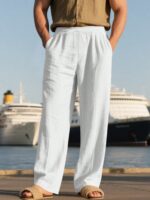 Men's Spring/Summer Thin Breathable Hip Hop Linen Casual Sports Long Pants Beach Pants - Image 3