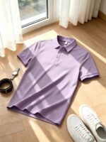 Men's Summer Lightweight Fabric Polo Shirt | Slim Fit Short Sleeve Solid Color Collar Top, Suitable For Daily, Commute, Office, Light Sports And Beach Wear, 2026 World Cup Casual Style, Can Be Used As Father's Day Gift - Image 3