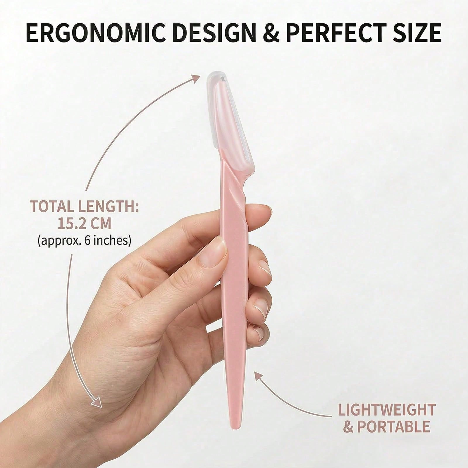 12/1pc Minimalist Eyebrow Razor, Black Pink Mixed Color, Stainless Steel Blade, Gentle Exfoliating Hair Remover, Non-Slip Grip With Protective Cap, Unisex Beauty Tool For Home, Salon & Travel, Nice Gift For Holidays And Graduation Season - Image 6