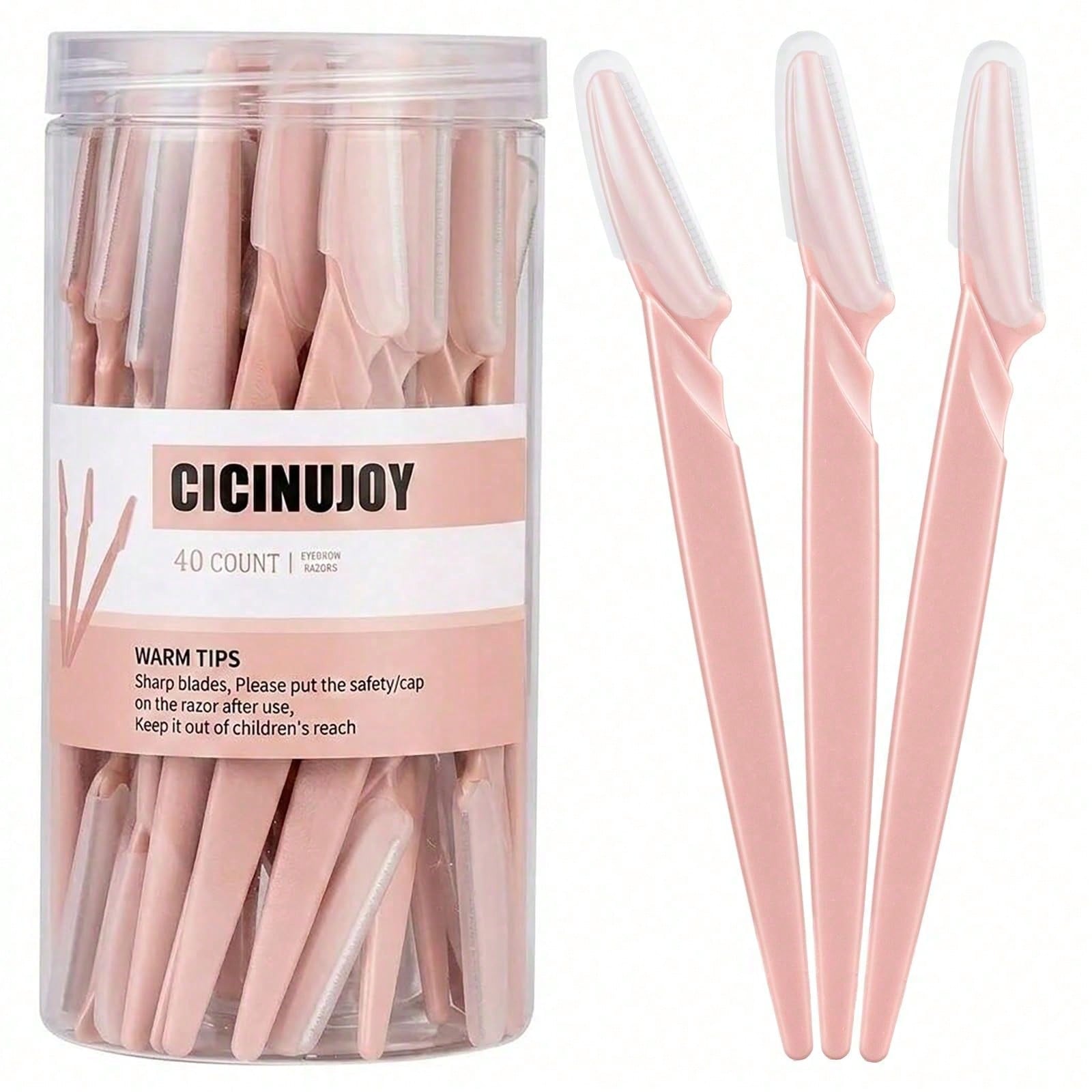 12/1pc Minimalist Eyebrow Razor, Black Pink Mixed Color, Stainless Steel Blade, Gentle Exfoliating Hair Remover, Non-Slip Grip With Protective Cap, Unisex Beauty Tool For Home, Salon & Travel, Nice Gift For Holidays And Graduation Season - Image 1