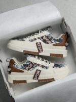 Men's Fashion Retro Random Print Design Contrast Color Patchwork Skateboard Shoes, All-Season Versatile Casual Sports Shoes - Image 5
